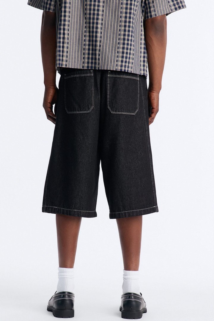 Classic Cuff Baggy Denim Short - Black Wash