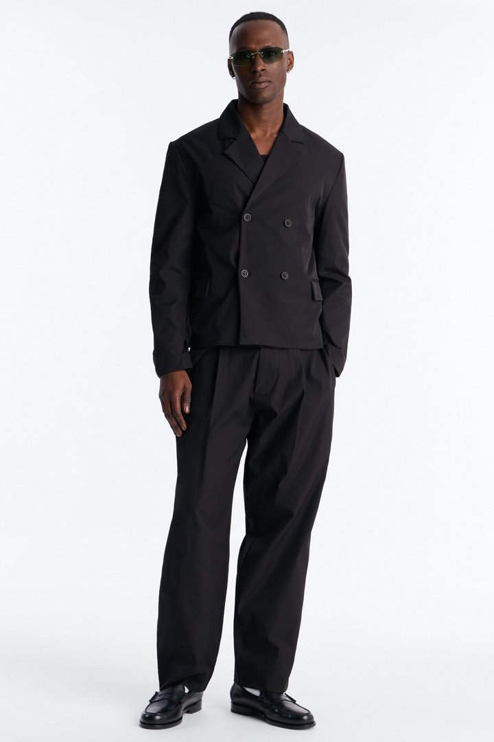 Relaxed Straight Heirloom Pleated Trouser - Black
