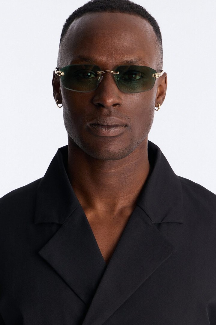 Set Me Free Sunglasses - Gold/Green