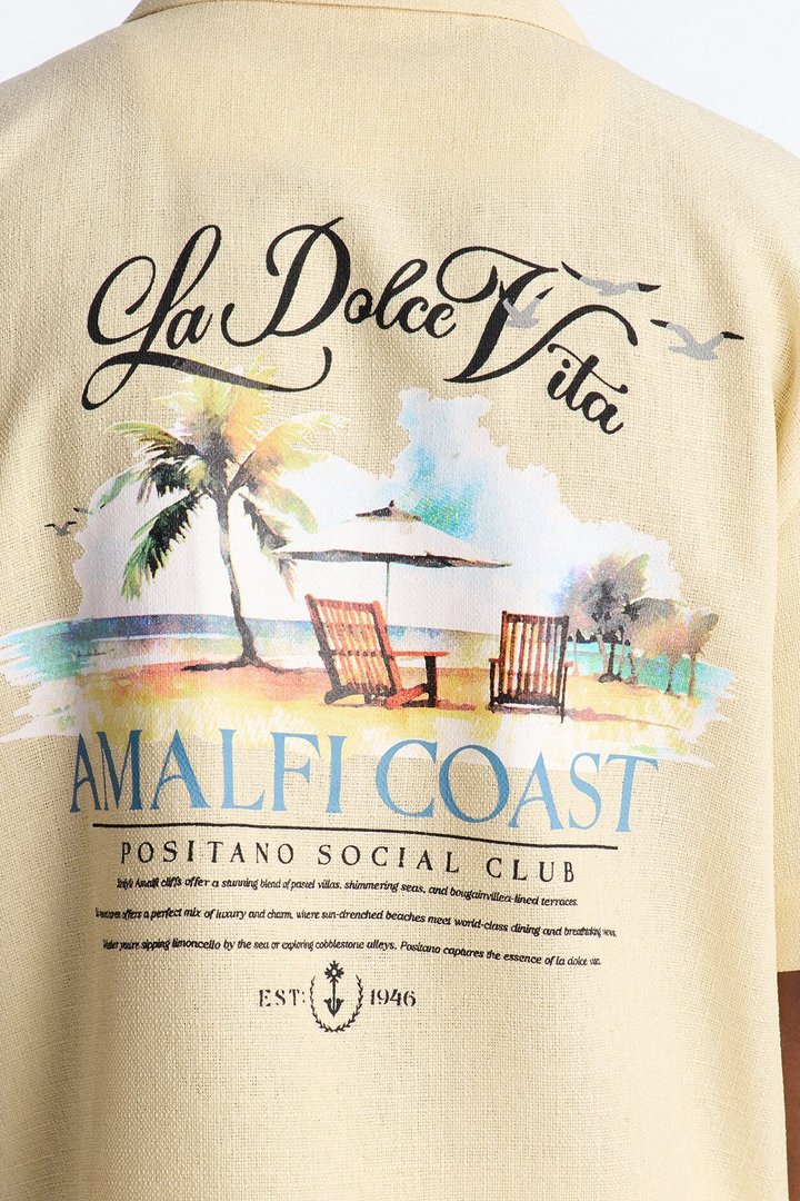 La Dolce Vita Short Sleeve Button Up - Butter Yellow