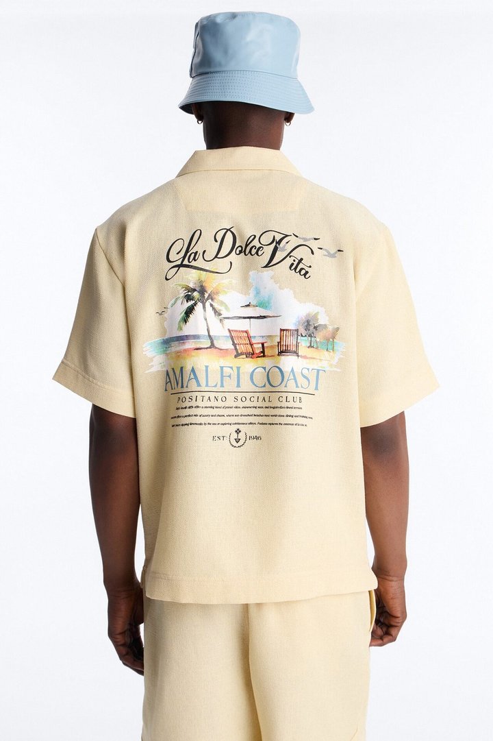 La Dolce Vita Short Sleeve Button Up - Butter Yellow