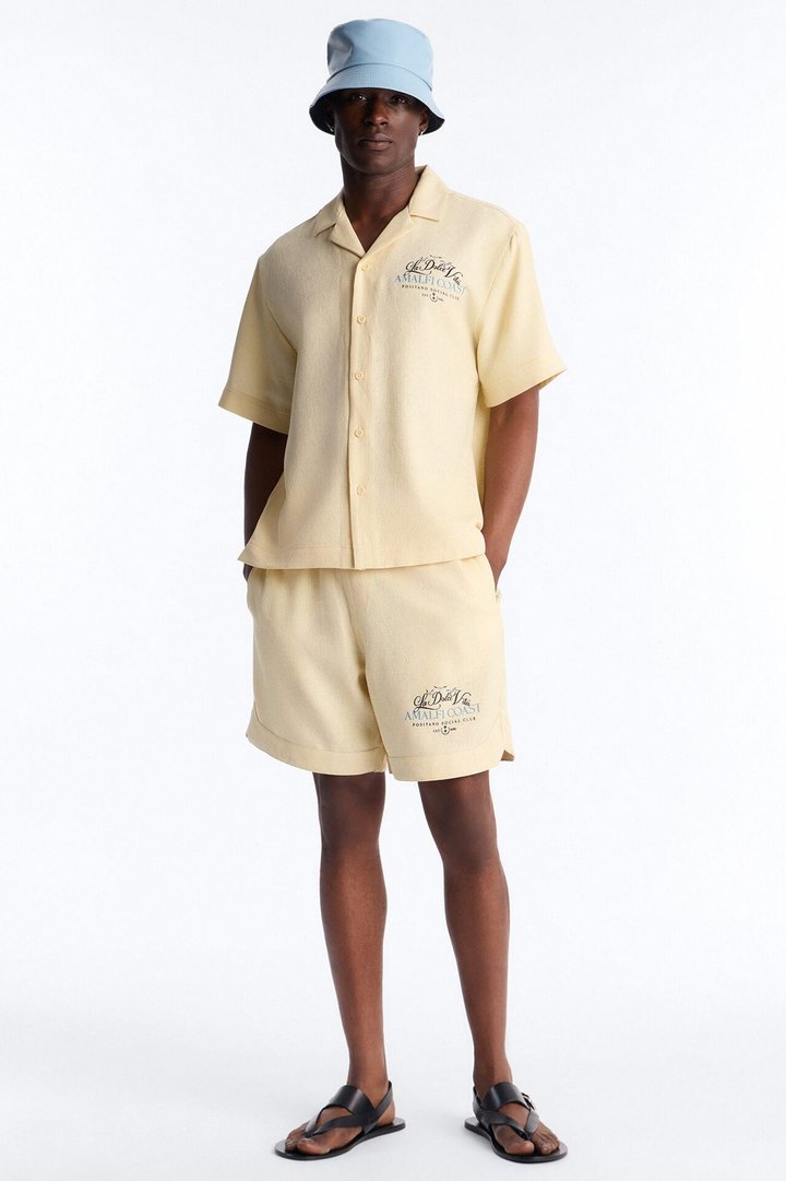 La Dolce Vita Short Sleeve Button Up - Butter Yellow
