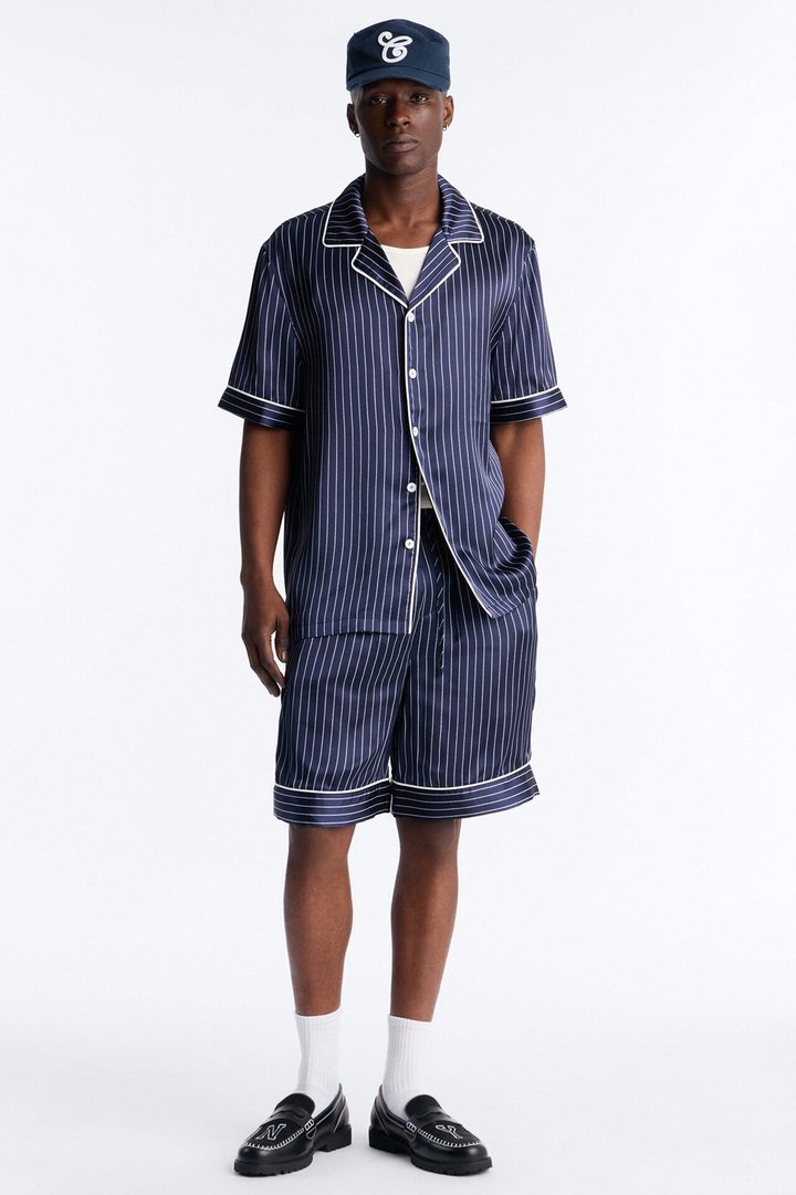 After Hours Stripe Lounge Set - Navy