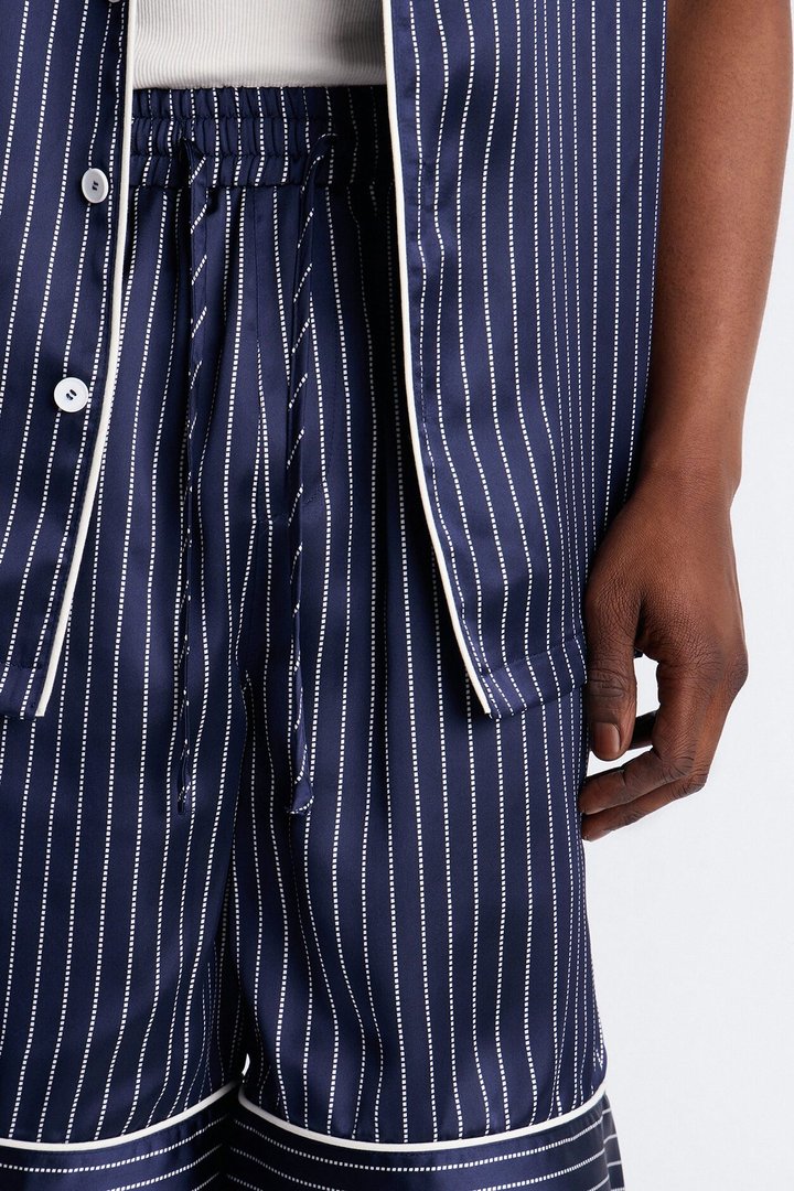 After Hours Stripe Lounge Set - Navy
