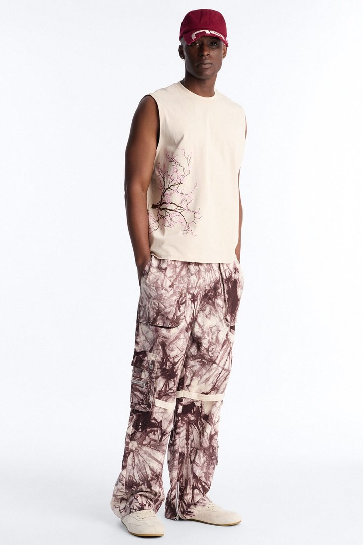 Sakura Dusk Muscle Tank - Stone/Combo