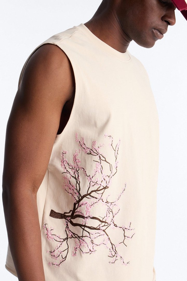 Sakura Dusk Muscle Tank - Stone/Combo
