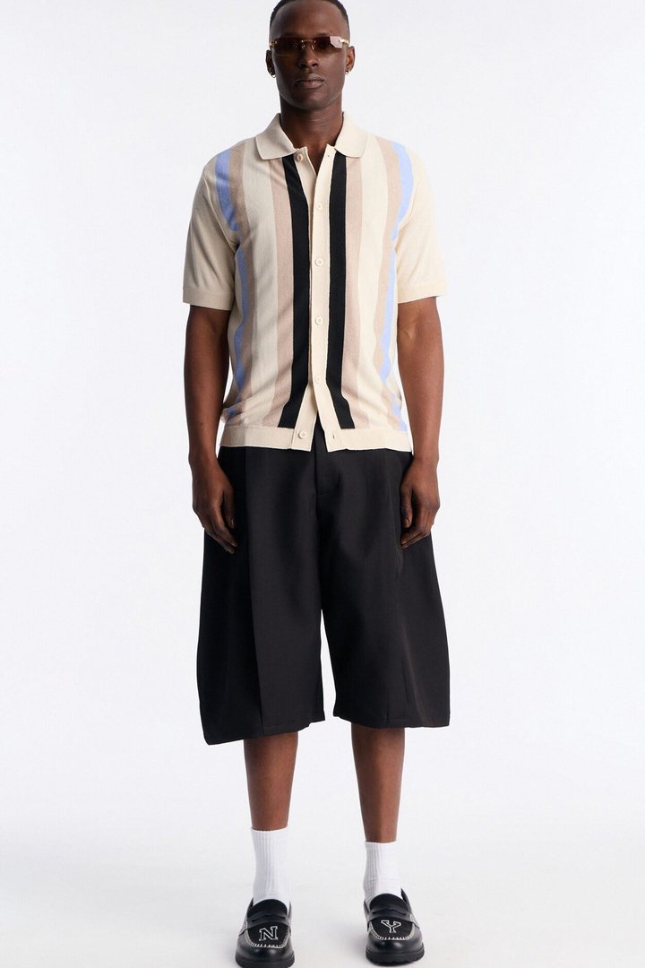 Sundown Lounge Button Up - Blue/combo