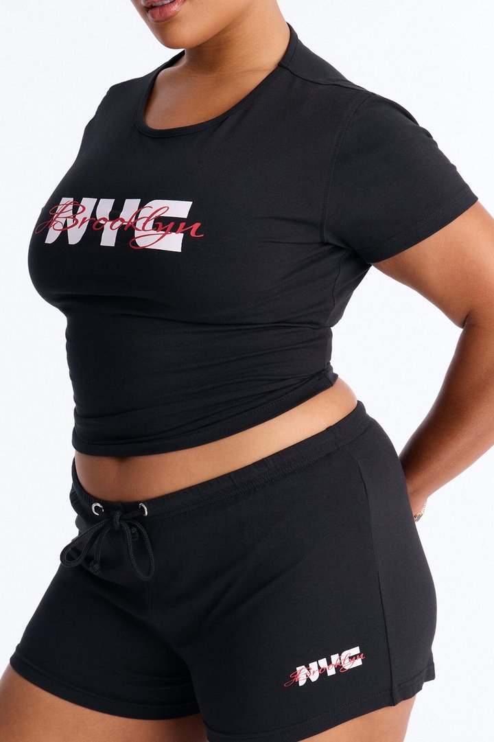 NYC Brooklyn Micro Short Set - Black