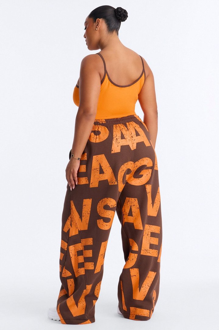Savage Mode Fleece Pant Set - Orange/combo