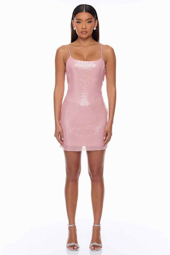 Trina Sequin Mini Dress - Pink