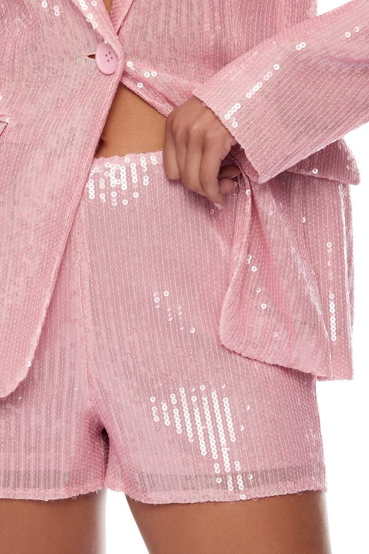 Trina Sequin Hot Short Set - Pink
