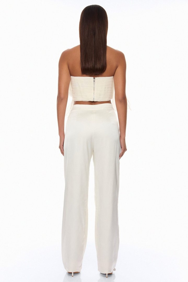 Arlynn 3D Applique Pant Set - White