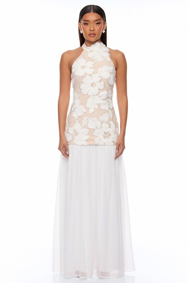 Love Letters Embroidered Maxi Dress - White