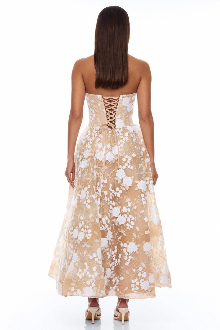Too Sweet Lace Maxi Dress - Nude/combo
