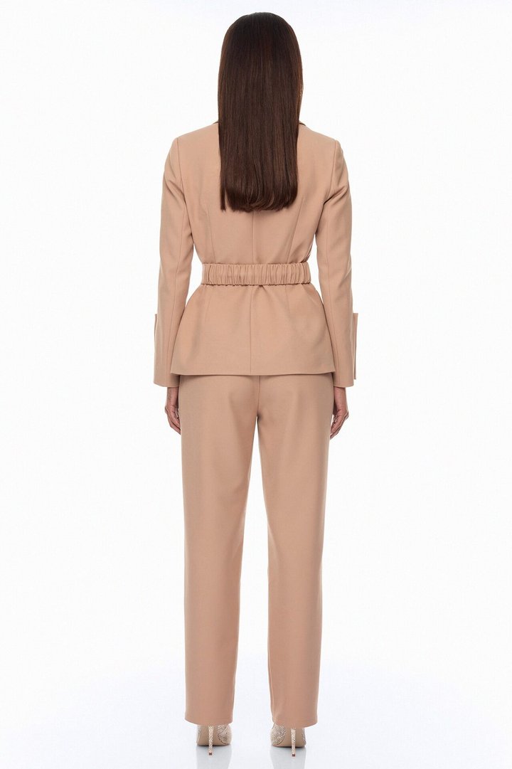 Isabella Belted Pant Set - Nude