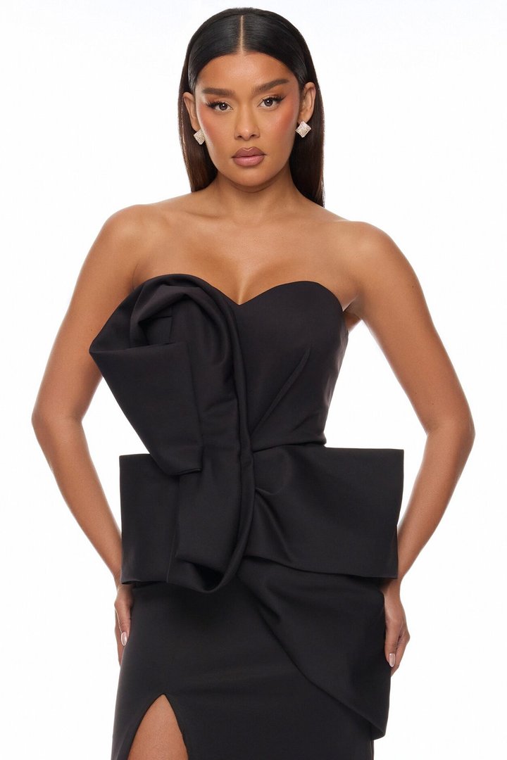 Night To Remember Strapless Gown - Black