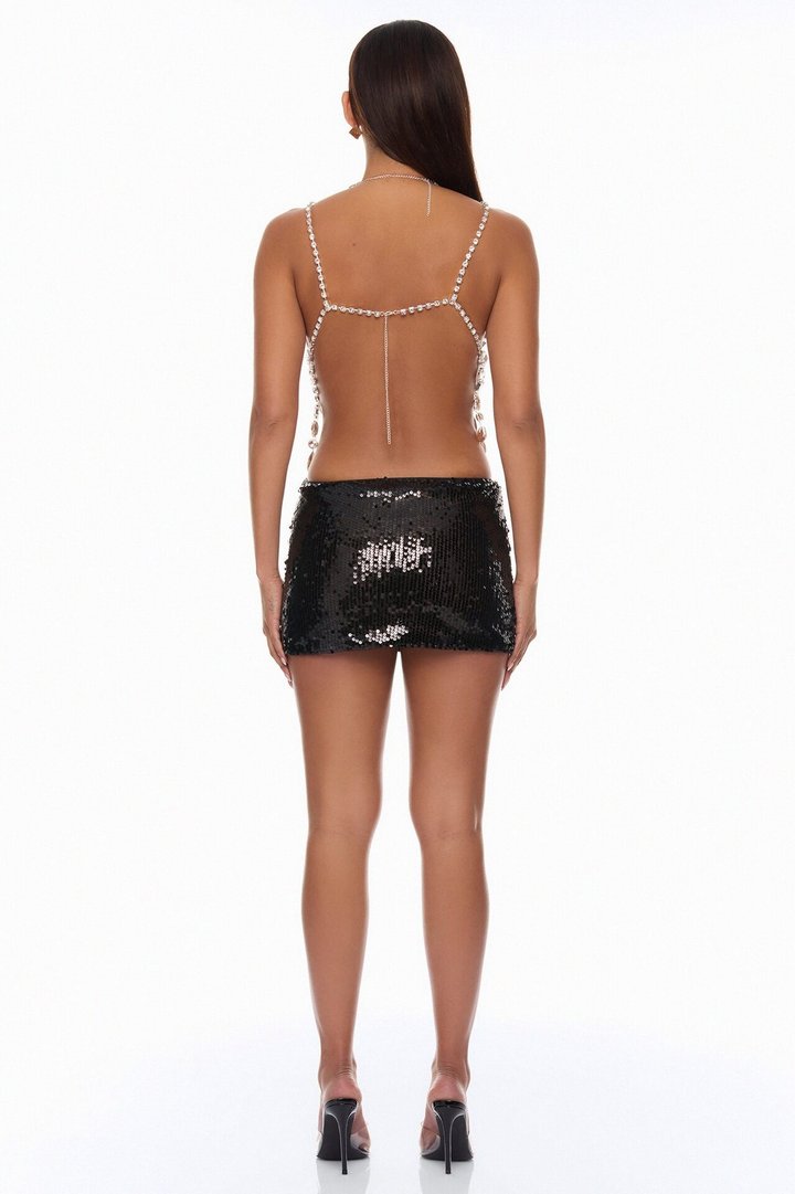 Can't Outshine Me Rhinestone Top - Silver
