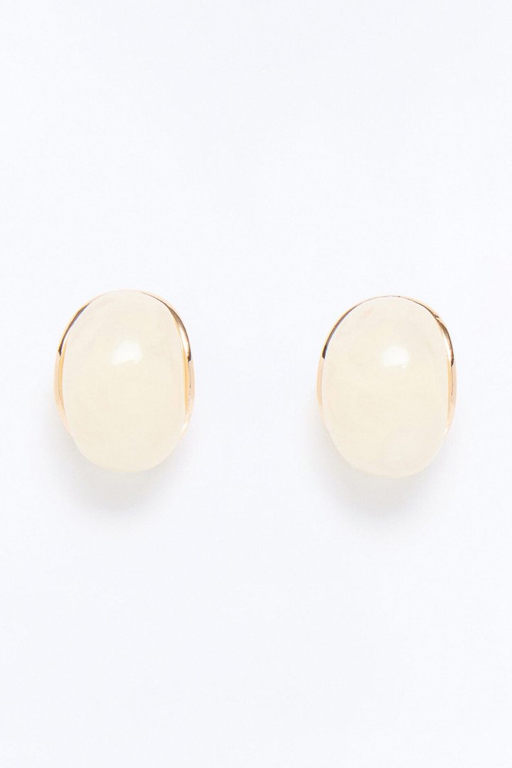Morning Muse Jeweled Stud Earrings - White/Gold