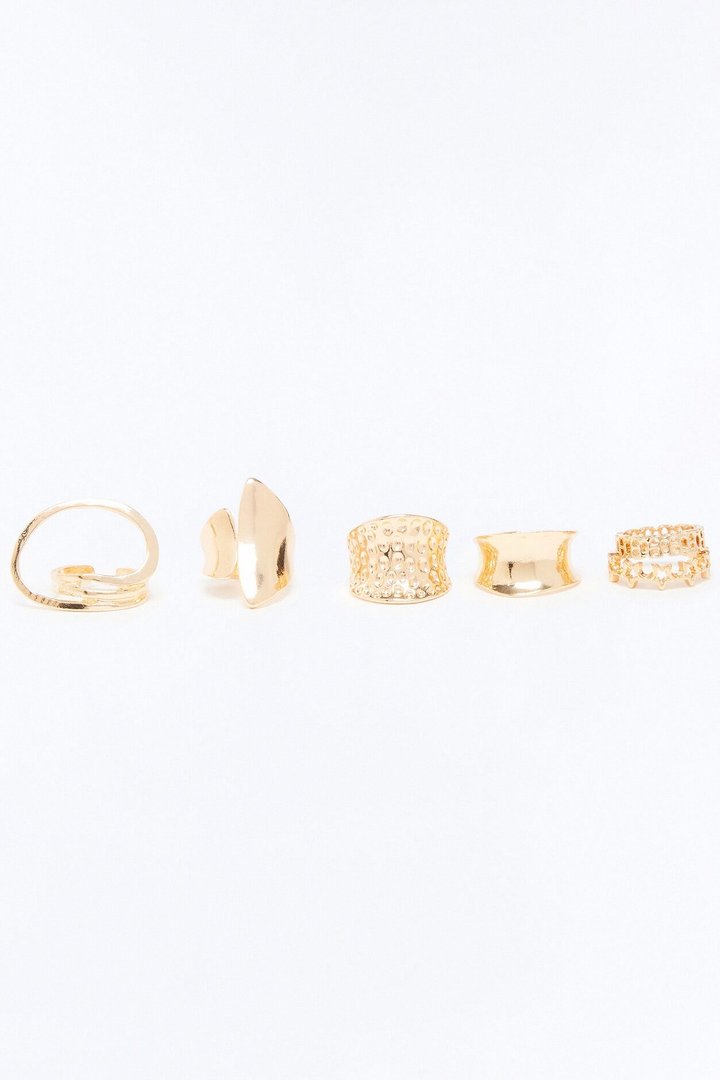 Don't Want To Say Bye 6 Piece Multi Ring Set - Gold