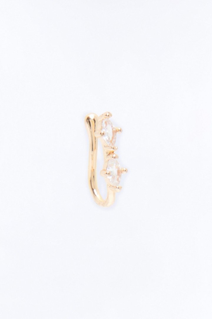 Double It Faux Nose Ring - Gold