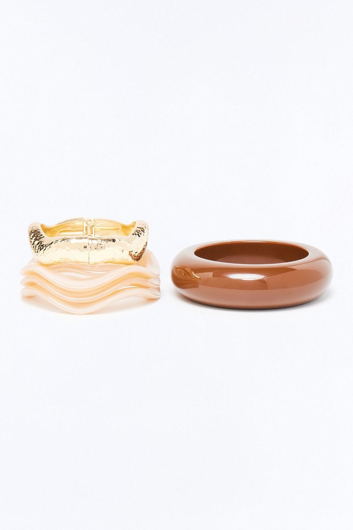 Mahalo Moments 5 Piece Bracelet Set - Gold/Brown