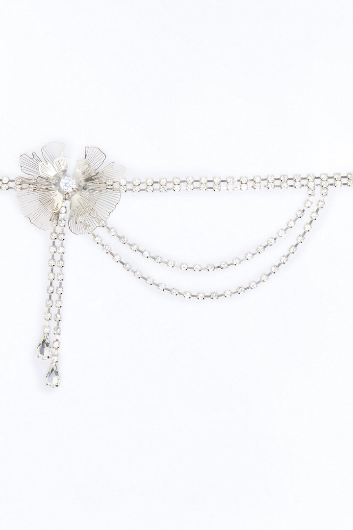 Bella Femme Flower Necklace - Silver