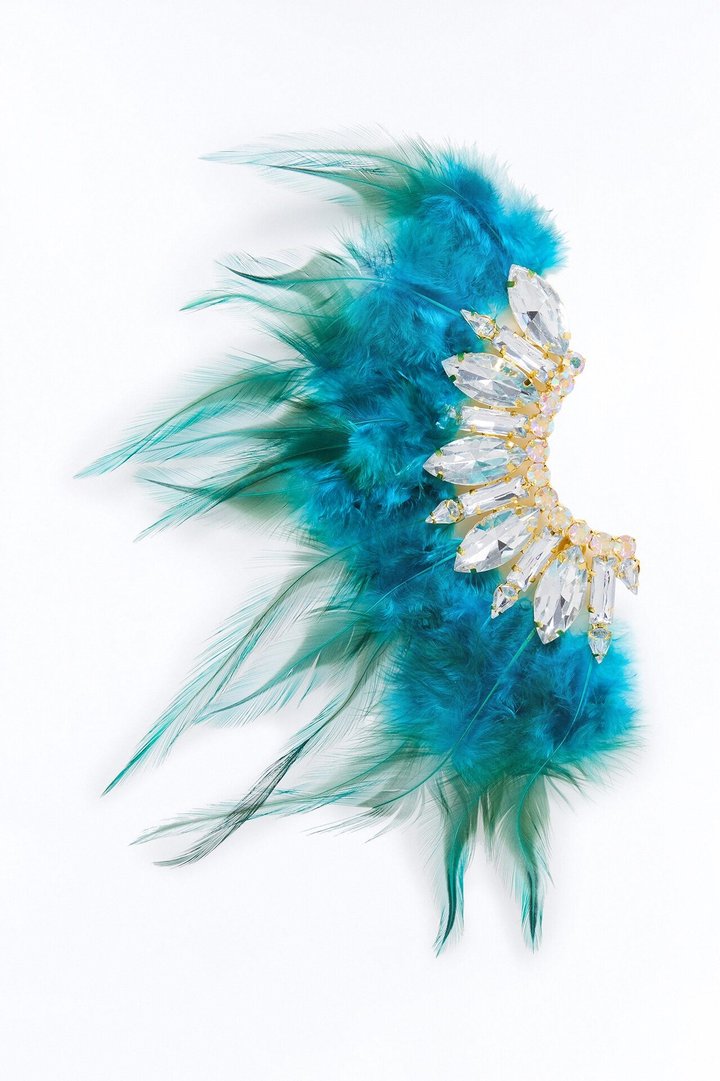 Peacock Princess Ear Cuff - Blue