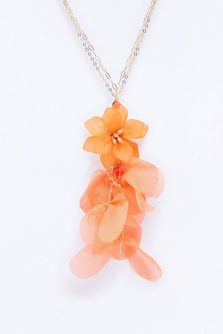 Sunset Lane Lariat Necklace - Gold/Orange