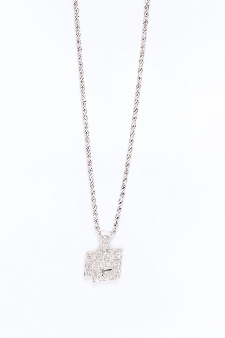 Iced 45 Rope Chain Necklace - Silver
