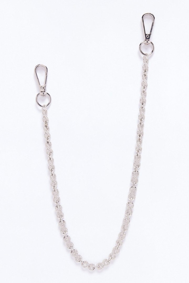 Boundless Rhinestone Infinity Pant Chain - Silver