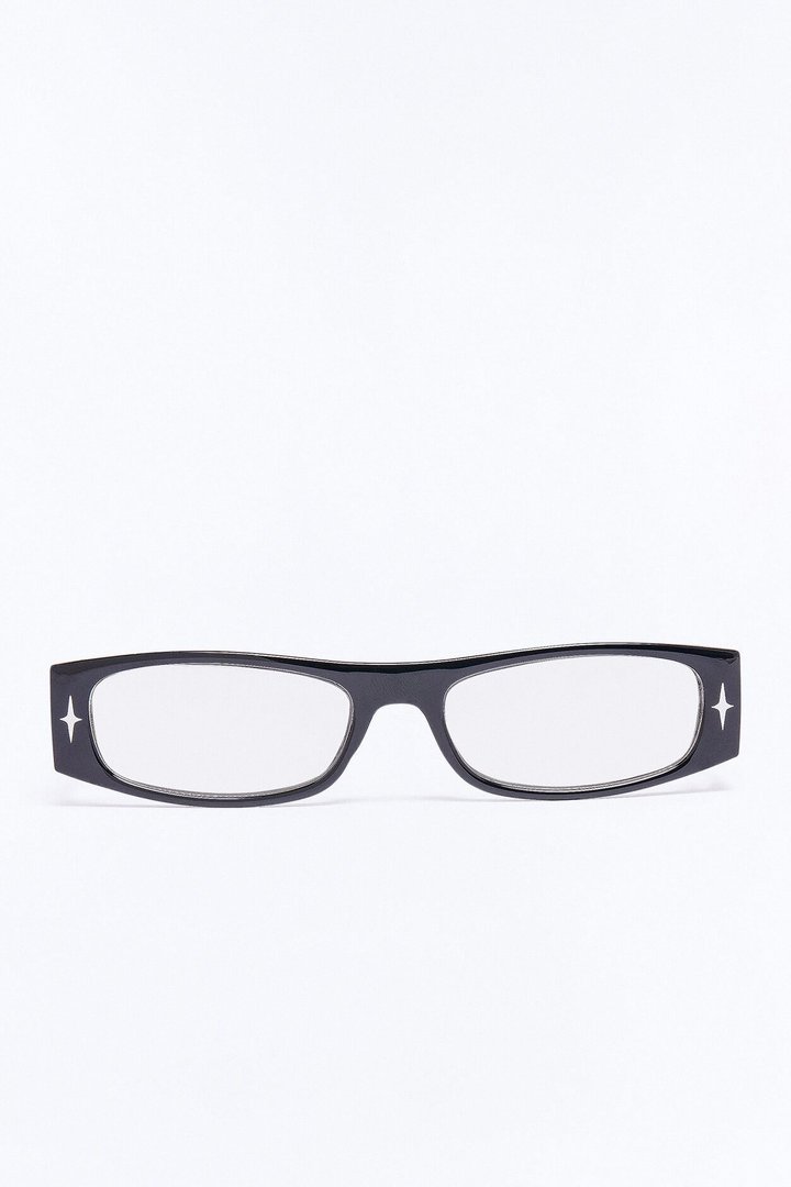 Y2K Starlight Rays Sunglasses - Black/Silver