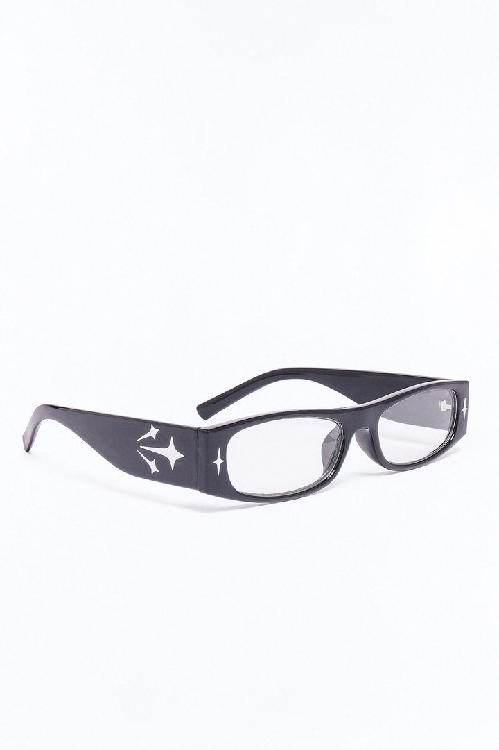Y2K Starlight Rays Sunglasses - Black/Silver