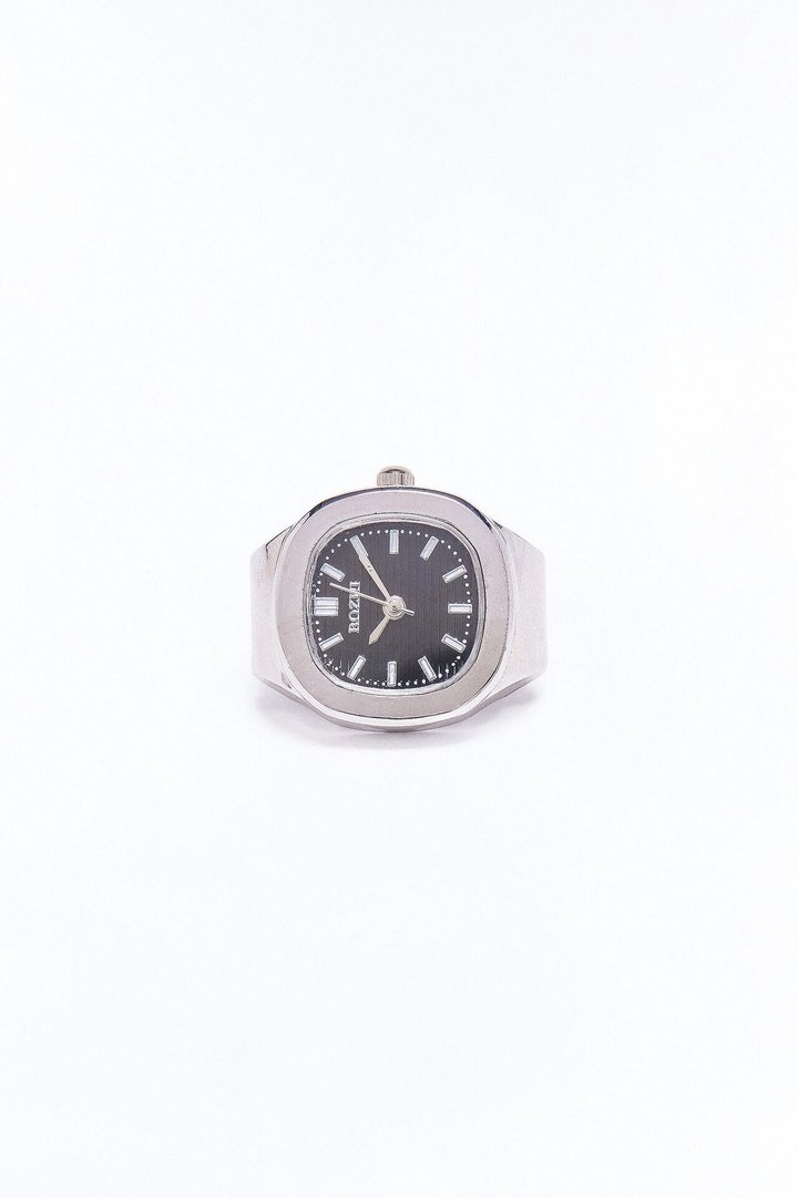 Round The Time Functional Watch Dial Ring - Silver