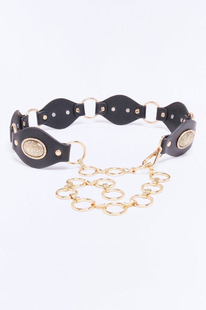 At My Waist O-Ring Chain Belt - Black