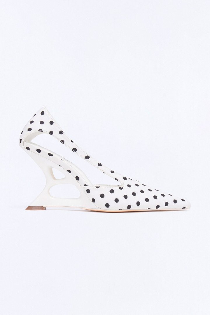 Galilea Novelty Wedge Pumps - White/Black