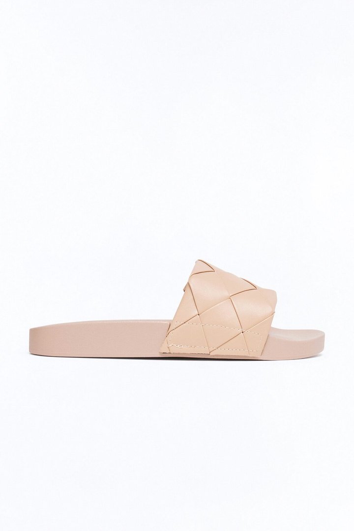 Caera Woven Strap Slides - Nude