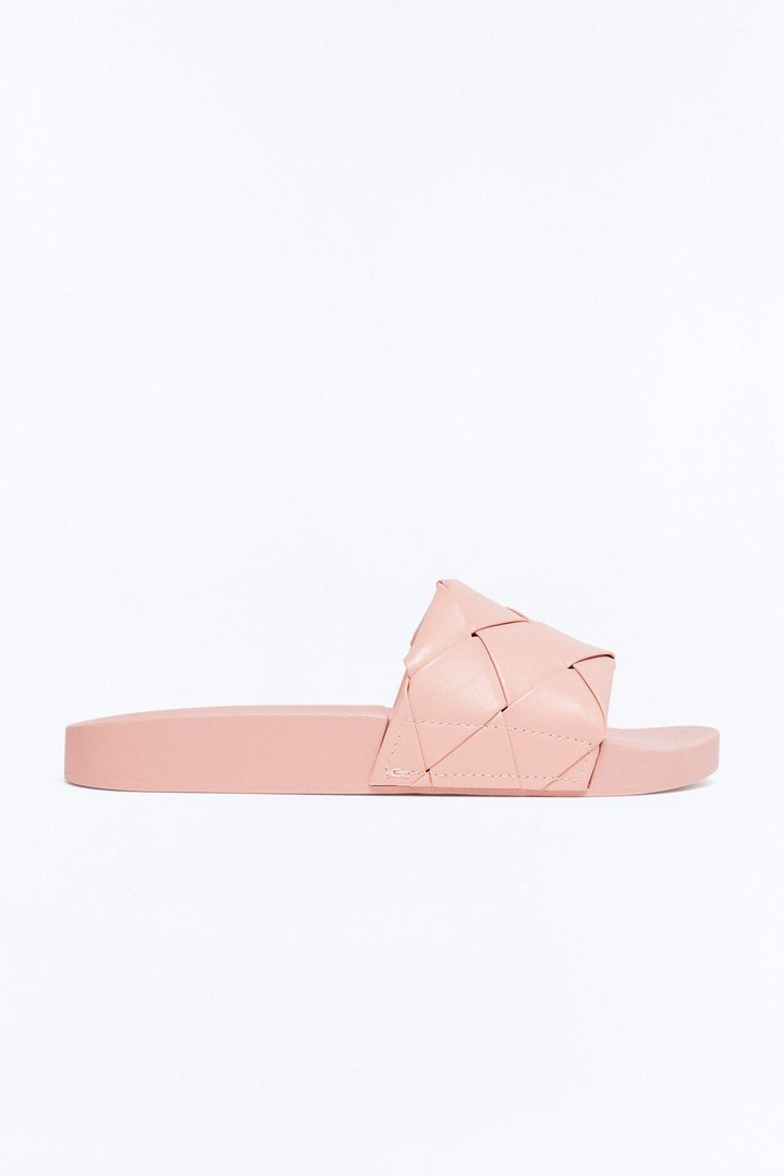 Caera Woven Strap Slides - Blush