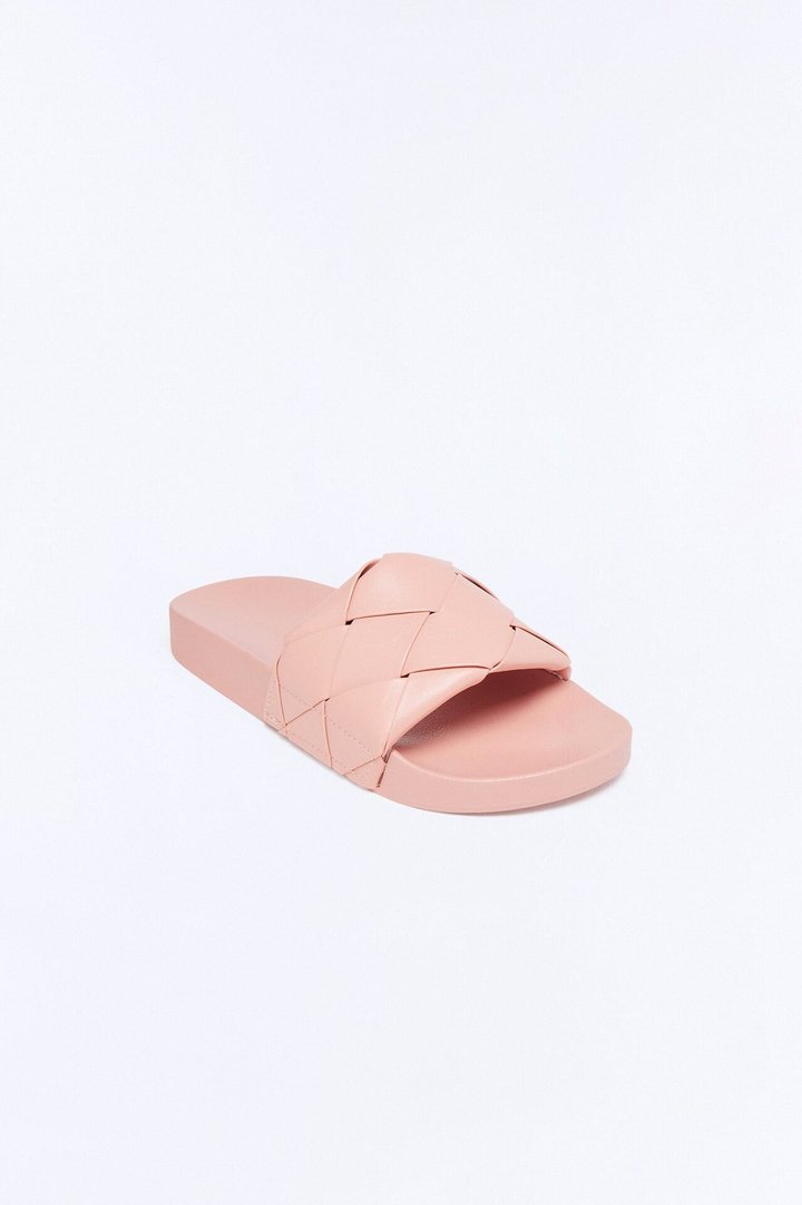 Caera Woven Strap Slides - Blush