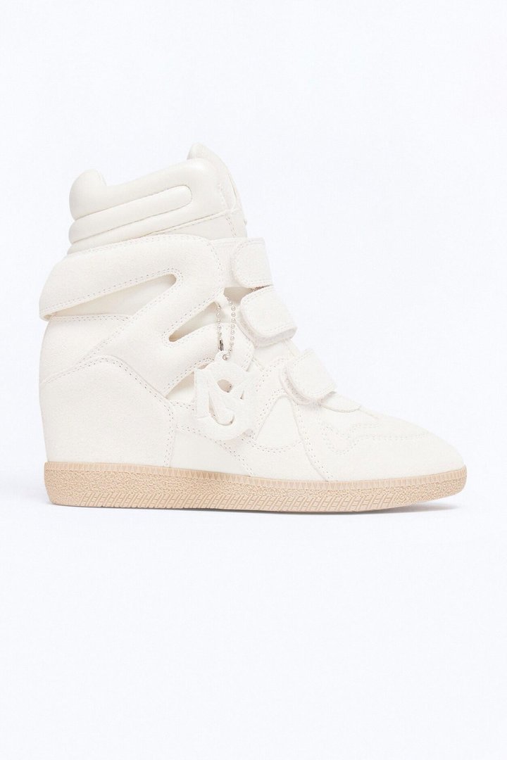 Steve Madden Mavis Suede Wedge Sneakers - White