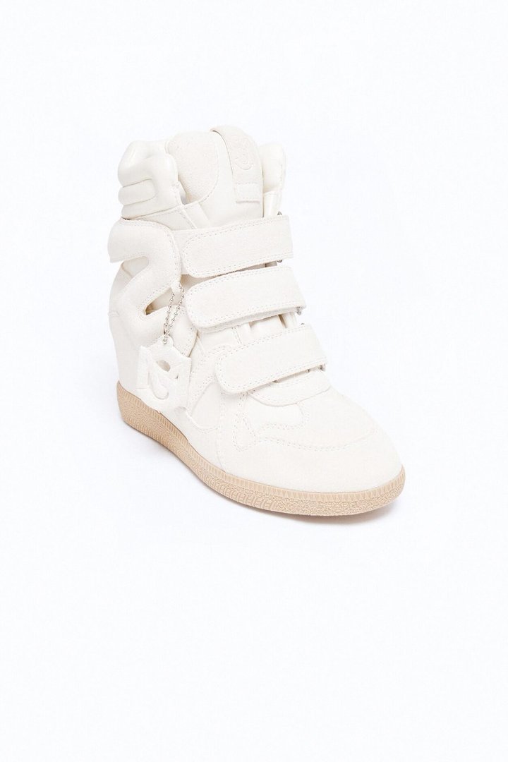 Steve Madden Mavis Suede Wedge Sneakers - White