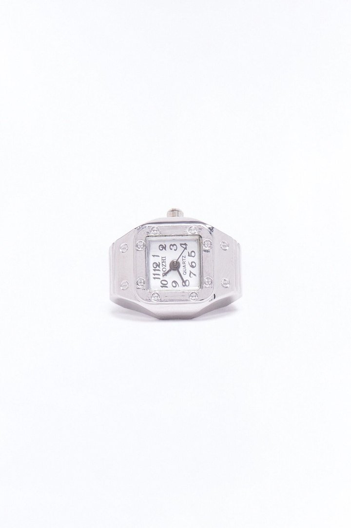 Hours Lost Functional Watch Dial Ring - White