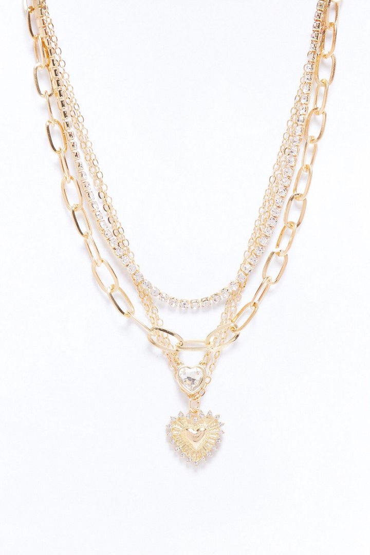 Belong Together Heart Layered Necklace - Gold