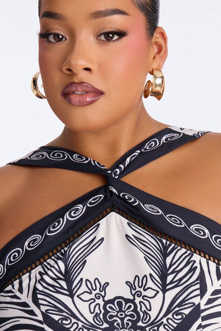 Yana Criss Cross Maxi Dress - Black/White