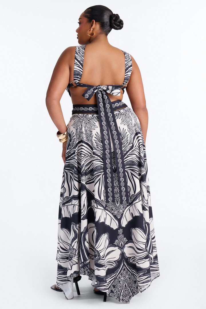 Yana Criss Cross Maxi Dress - Black/White