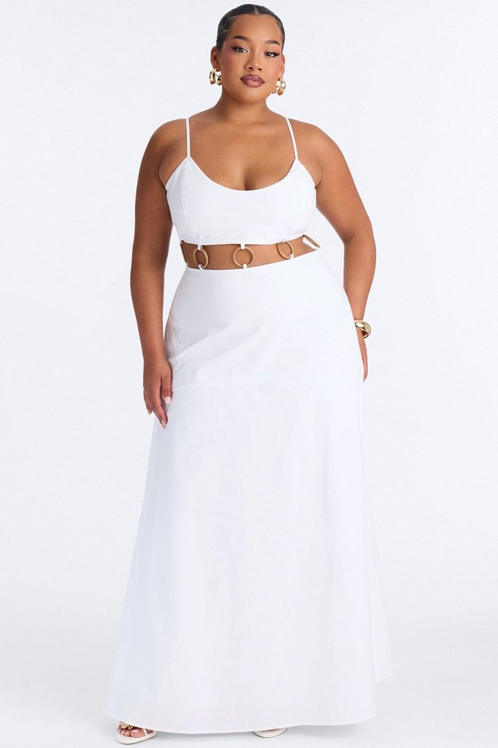Paulina Poplin Maxi Dress - White