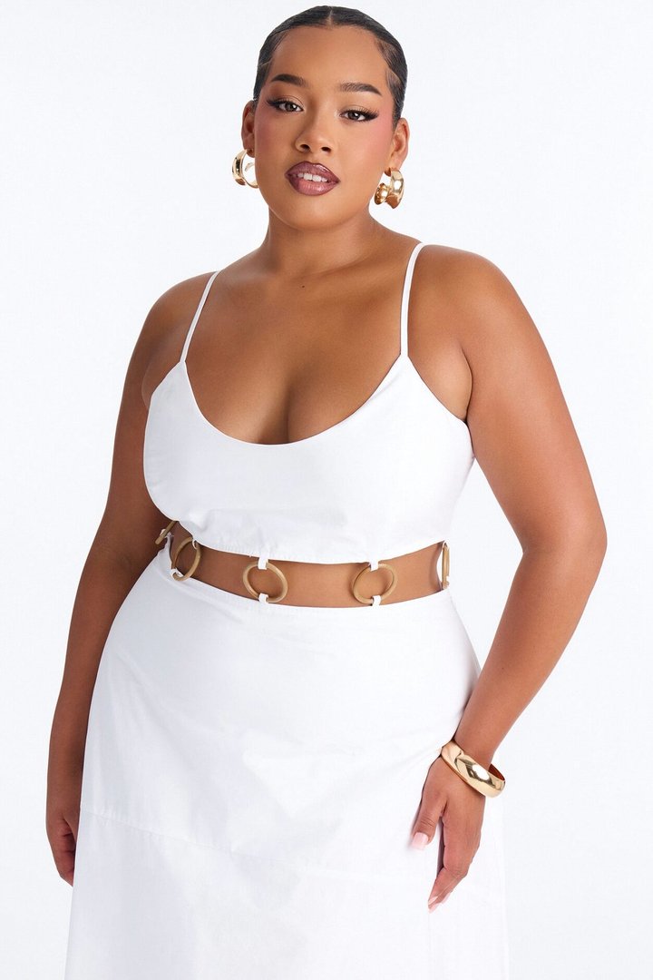 Paulina Poplin Maxi Dress - White