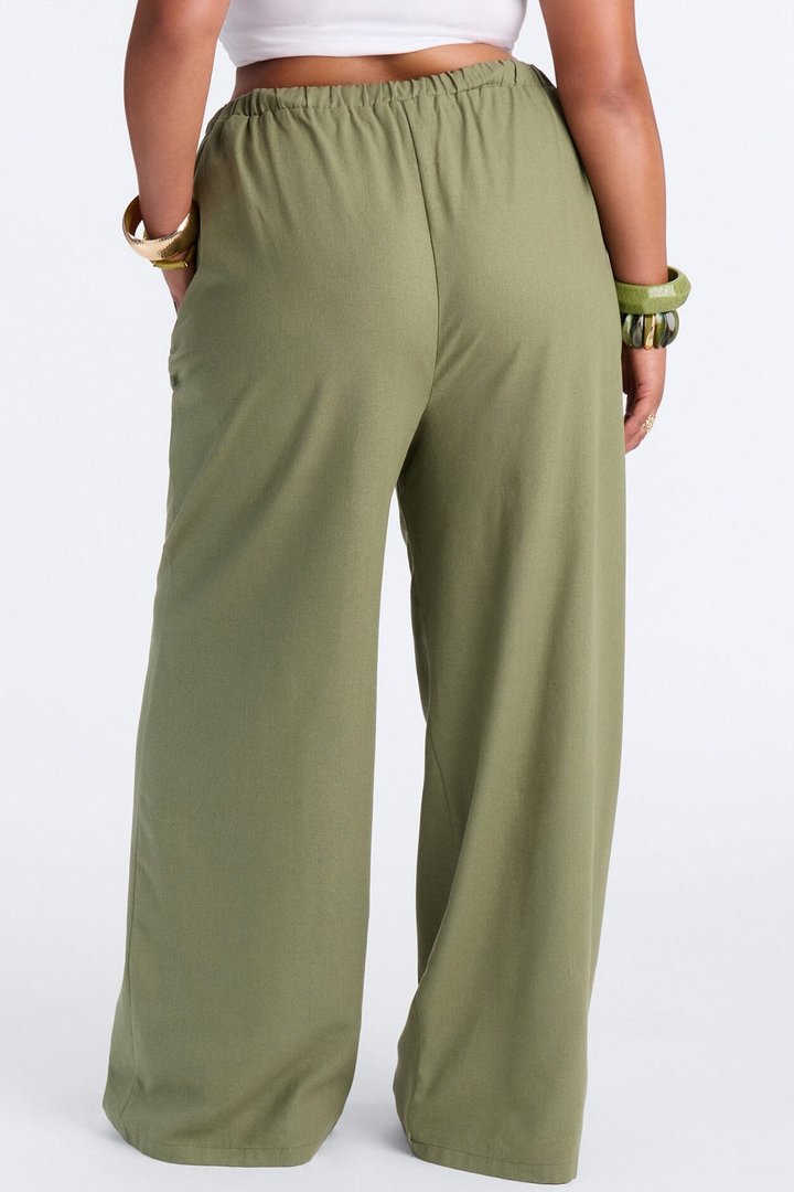 Beach Walks Linen Pant - Olive