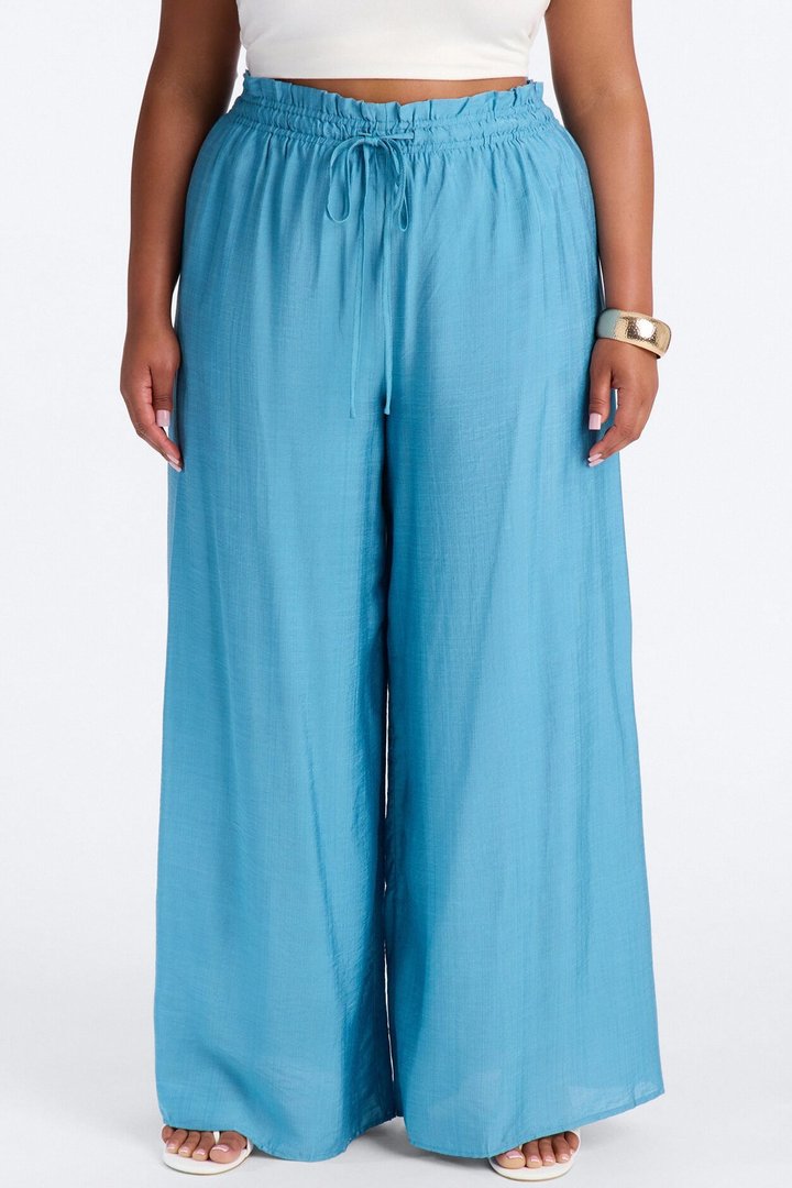 Lainey High Rise Wide Leg Pant 33″ - Teal