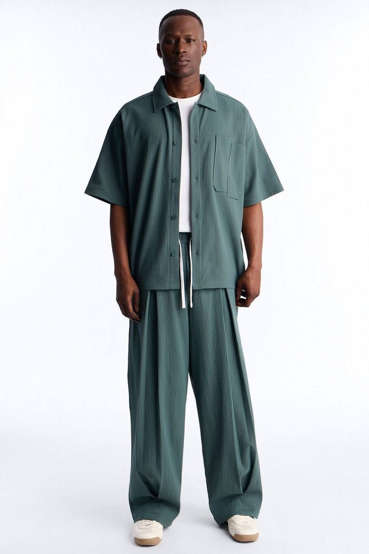 Relaxed Peak Pine Button Up Shirt - Hunter Green