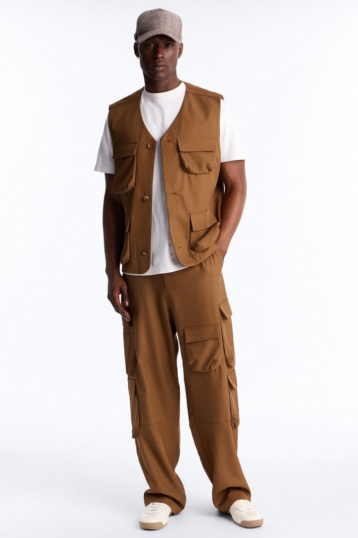 Baggy Lumina All Over Pocket Trouser - Brown